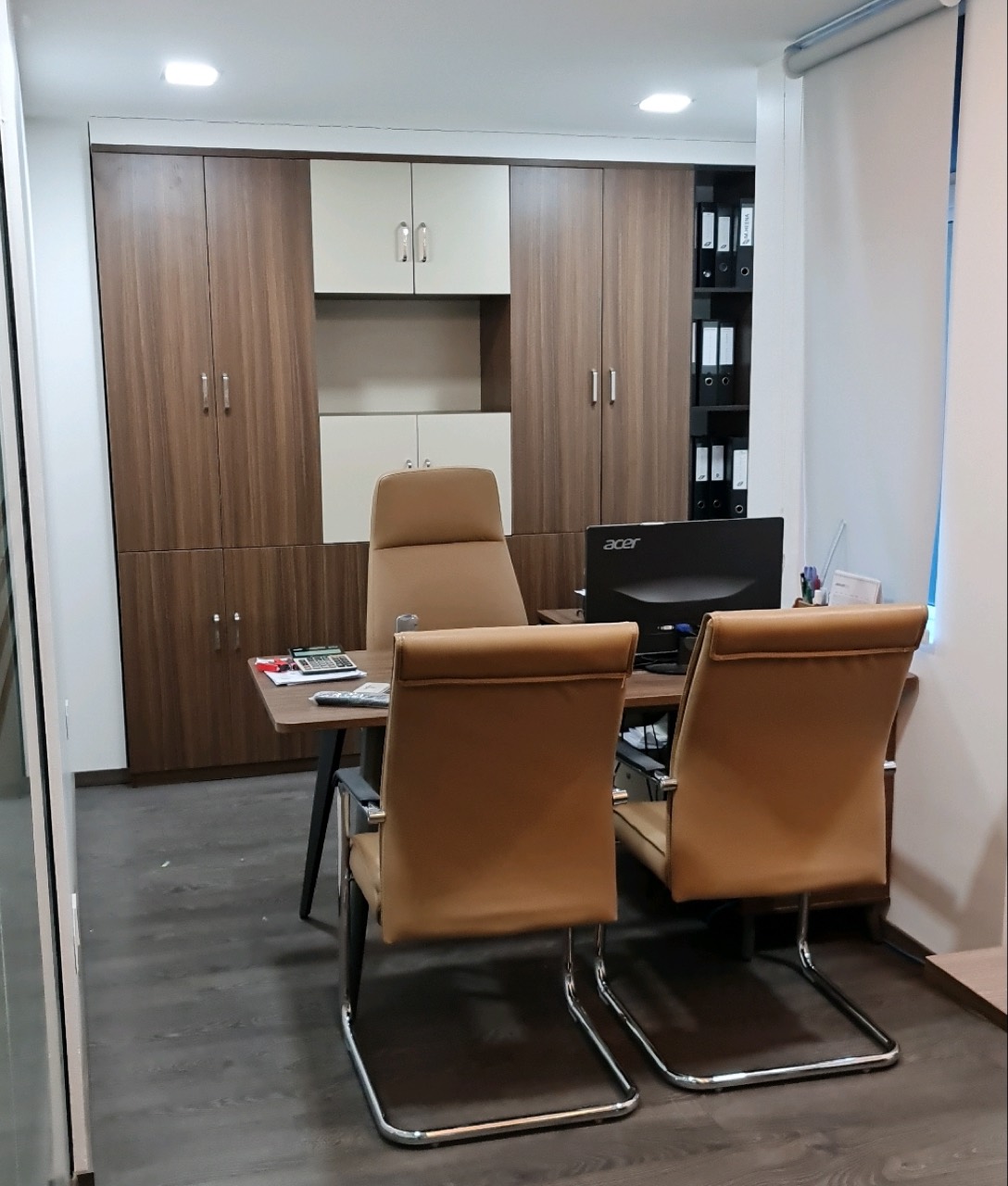 Executive office with custom cabinetry