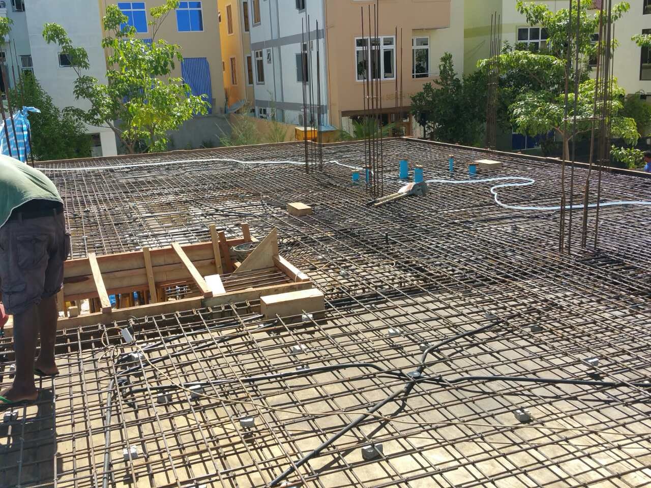 Roof slab reinforcement works